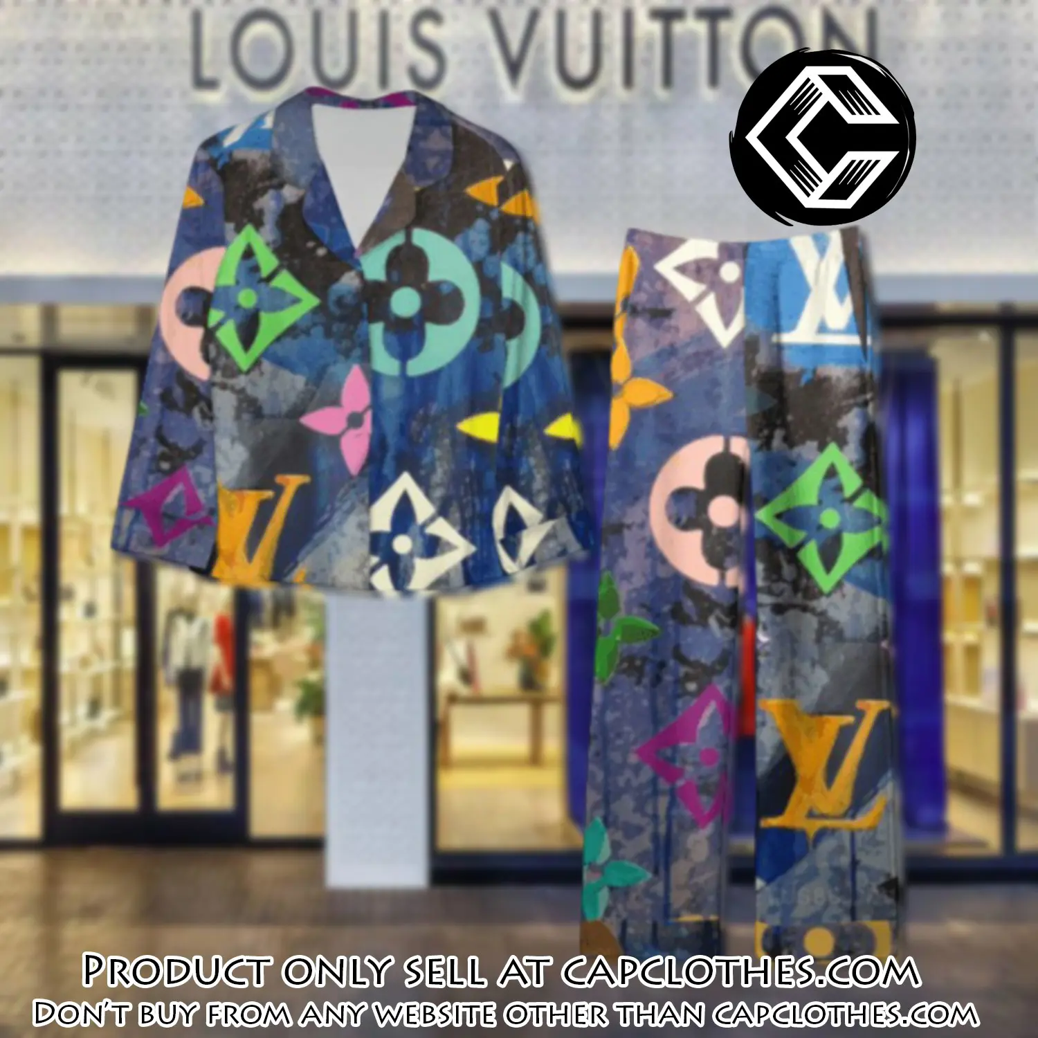 Trending luxury lv satin pajama set pjs1096 cc1728509